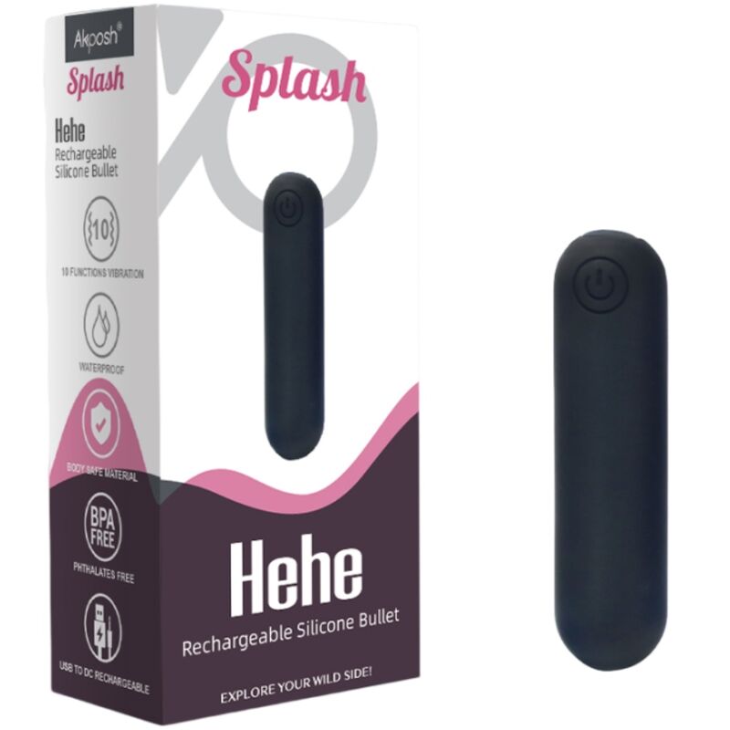 ARMONY -SPLASH HEHE VIBRATOR BULLET SILIKON 10 VIBRATIONEN 65 X 15 CM SCHWARZ - Sexotim