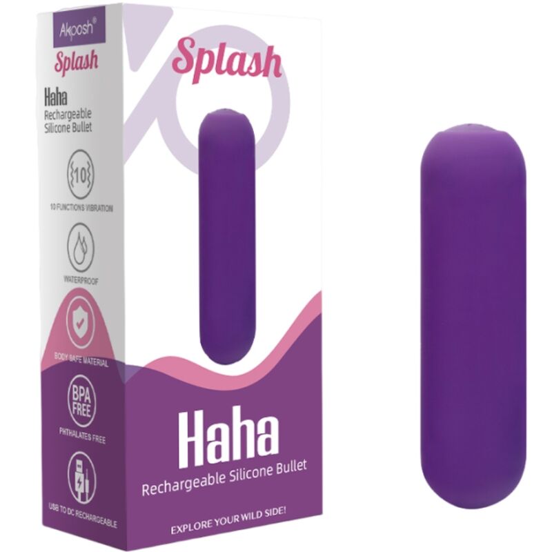 ARMONY - SPLASH HAHA VIBRATOR BULLET SILIKON 10 VIBRATIONEN 75 X 19 CM LILA - Sexotim