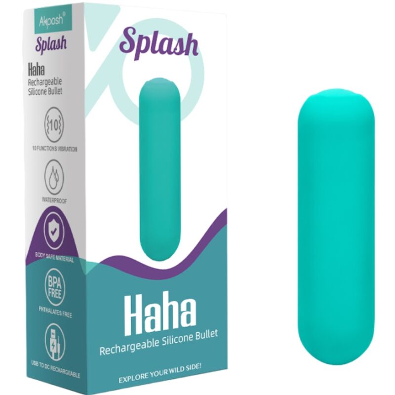 ARMONY - SPLASH HAHA VIBRATOR BULLET SILIKON 10 VIBRATIONEN 75 X 19 CM GRÜN - Sexotim