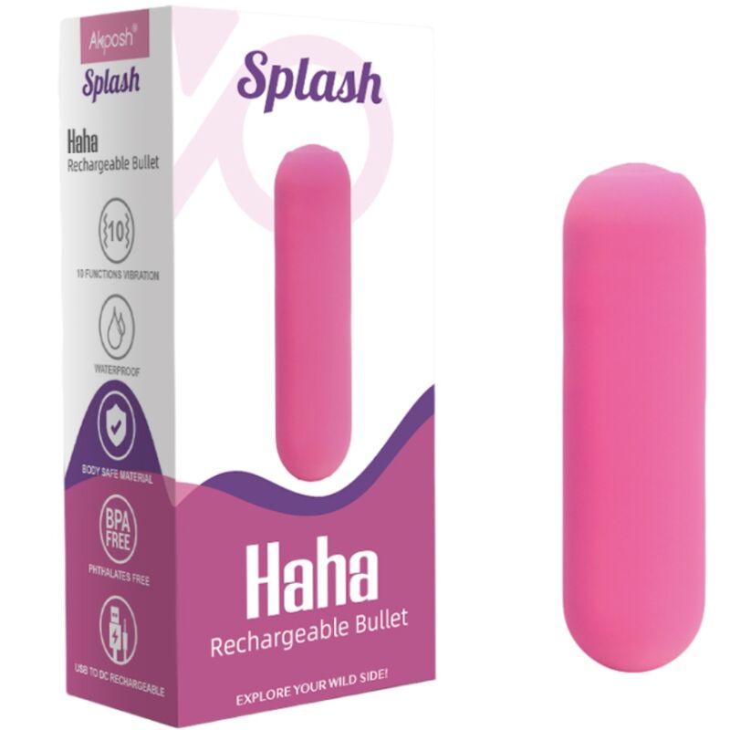 ARMONY - SPLASH HAHA VIBRATOR BULLET SILIKON 10 VIBRATIONEN 75 X 19 CM ROSA - Sexotim