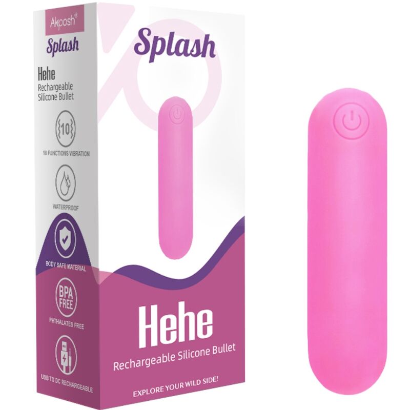 ARMONY - SPLASH HEHE VIBRATOR BULLET SILIKON 10 VIBRATIONEN 65 X 15 CM ROSA - Sexotim