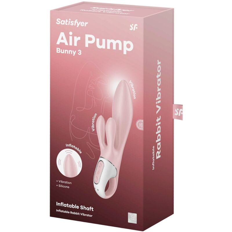 SATISFYER - AIR PUMP BUNNY 3 AUFBLASBARER KANINCHENVIBRATOR ROSA - Sexotim