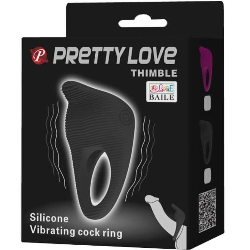PRETTY LOVE - THIMBLE VIBRATORRING SCHWARZ - Sexotim