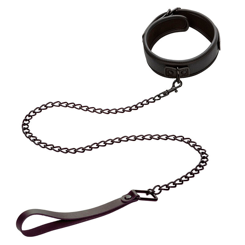 CALEXOTICS - NOCTURNAL HALSBAND & LEINE LEDER VERSTELLBAR SCHWARZ - Sexotim