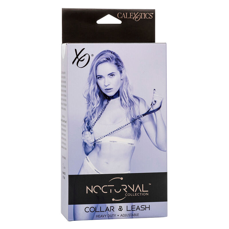 CALEXOTICS - NOCTURNAL HALSBAND & LEINE LEDER VERSTELLBAR SCHWARZ - Sexotim