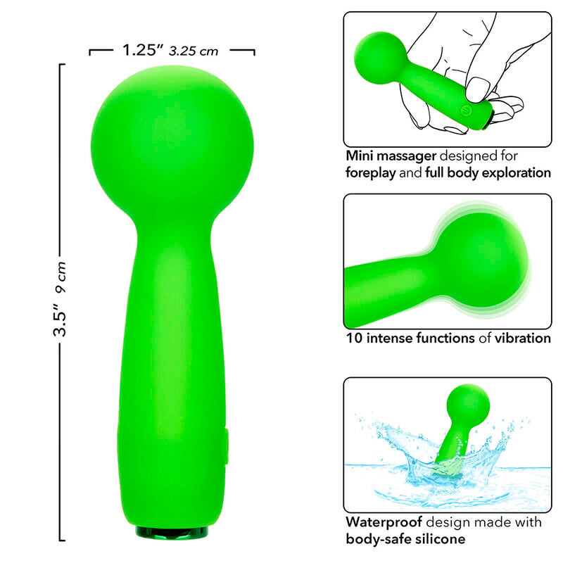 CALEXOTICS - NEON VIBES THE BUBBLY VIBE, MINI-MASSAGER MIT 10 VIBRATIONEN, GRÜN - Sexotim