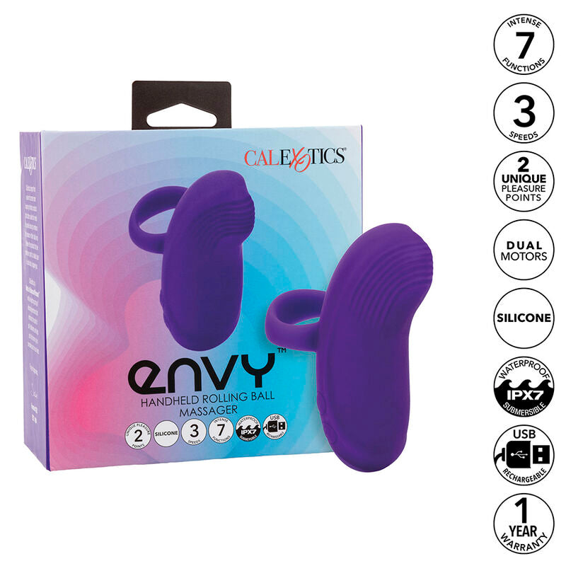 CALEXOTICS - ENVY HANDMASSAGER MIT ROLLBALL, 7 VIBRATIONEN, LILA - Sexotim