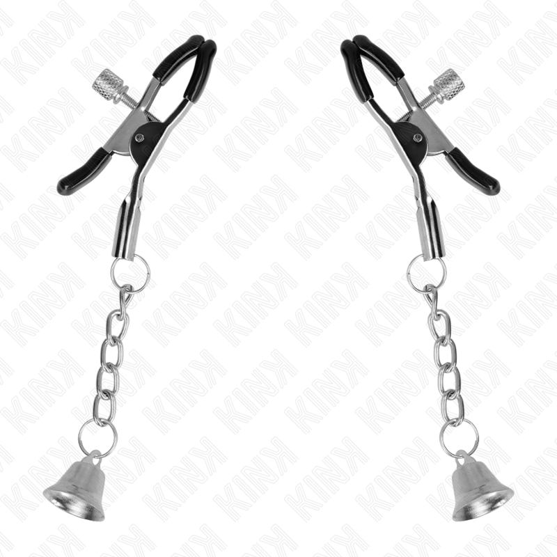 KINK - SILBERNE NIPPELKLEMMEN MIT GLOCKENANHÄNGER 6 CM - Sexotim