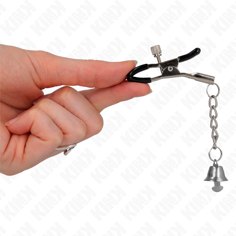KINK - SILBERNE NIPPELKLEMMEN MIT GLOCKENANHÄNGER 6 CM - Sexotim