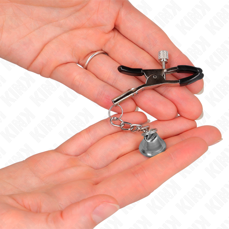 KINK - SILBERNE NIPPELKLEMMEN MIT GLOCKENANHÄNGER 6 CM - Sexotim