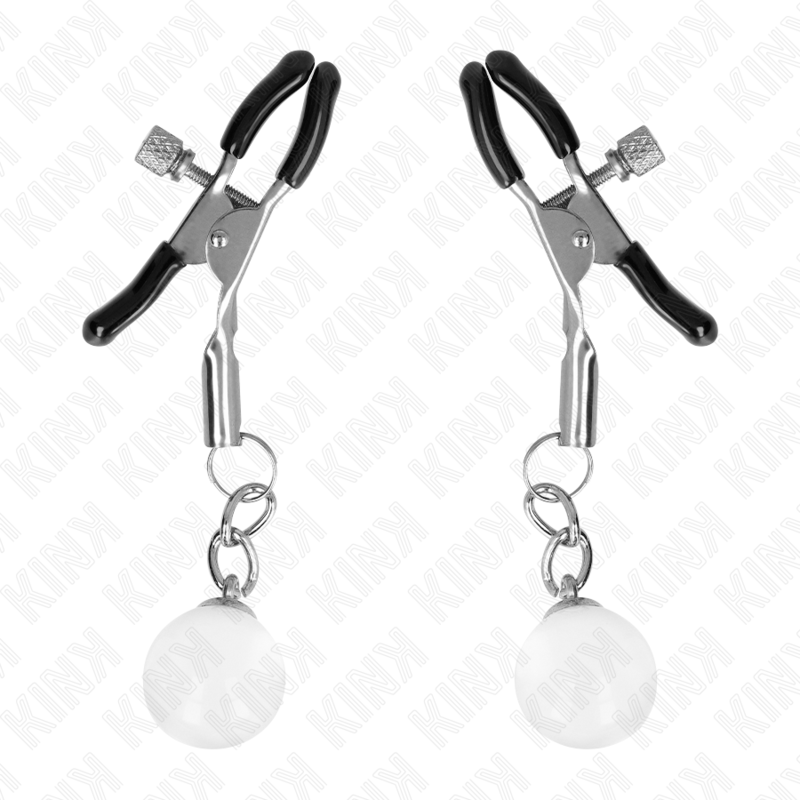 KINK - GLASPERLEN-NIPPELKLAMMERN SILBER 6 CM - Sexotim