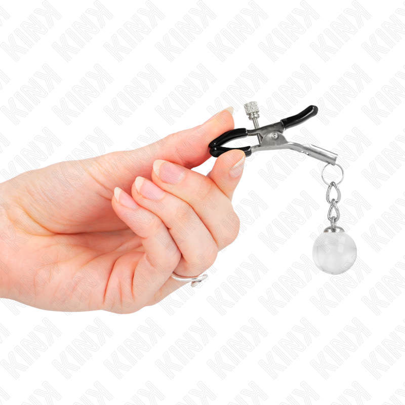 KINK - GLASPERLEN-NIPPELKLAMMERN SILBER 6 CM - Sexotim