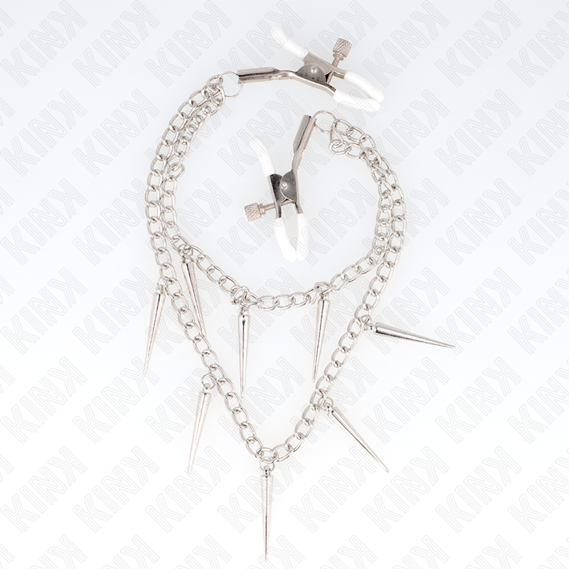 KINK - NIPPELKLEMMEN MIT SPIKES KETTEN 30 CM - Sexotim
