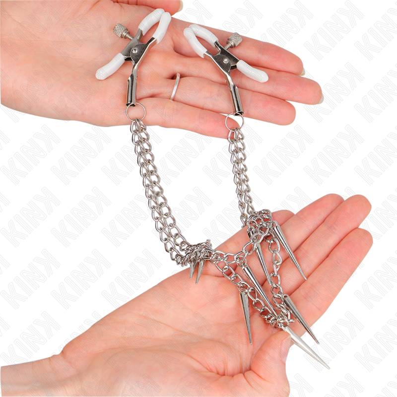 KINK - NIPPELKLEMMEN MIT SPIKES KETTEN 30 CM - Sexotim