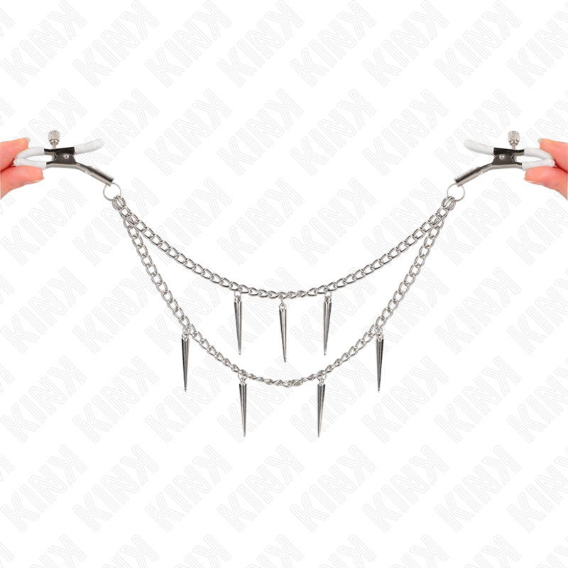 KINK - NIPPELKLEMMEN MIT SPIKES KETTEN 30 CM - Sexotim