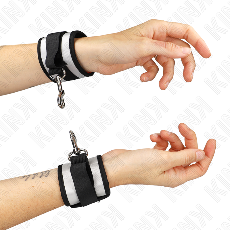 KINK - NEOPREN HANDGELENKMANSCHETTEN GRAU 23 X 5 CM - Sexotim