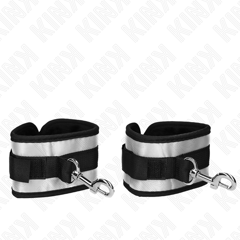 KINK - NEOPREN HANDGELENKMANSCHETTEN GRAU 23 X 5 CM - Sexotim