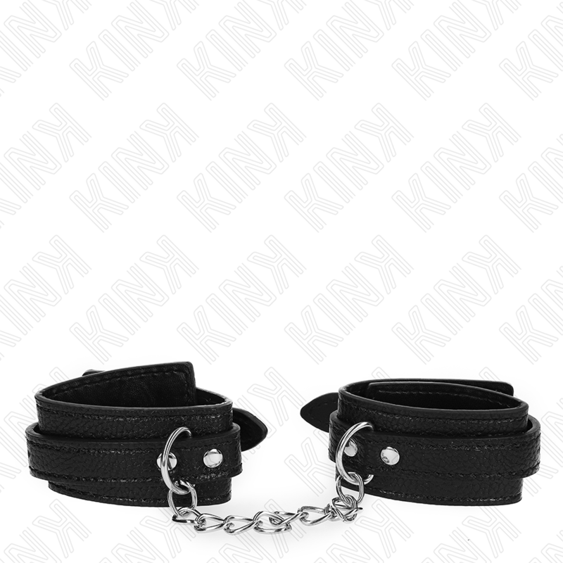 KINK - HANDGELENKFESSELN MIT SCHLANGENMUSTER, SCHWARZ, VERSTELLBAR 20-28 CM X 5,4 CM - Sexotim