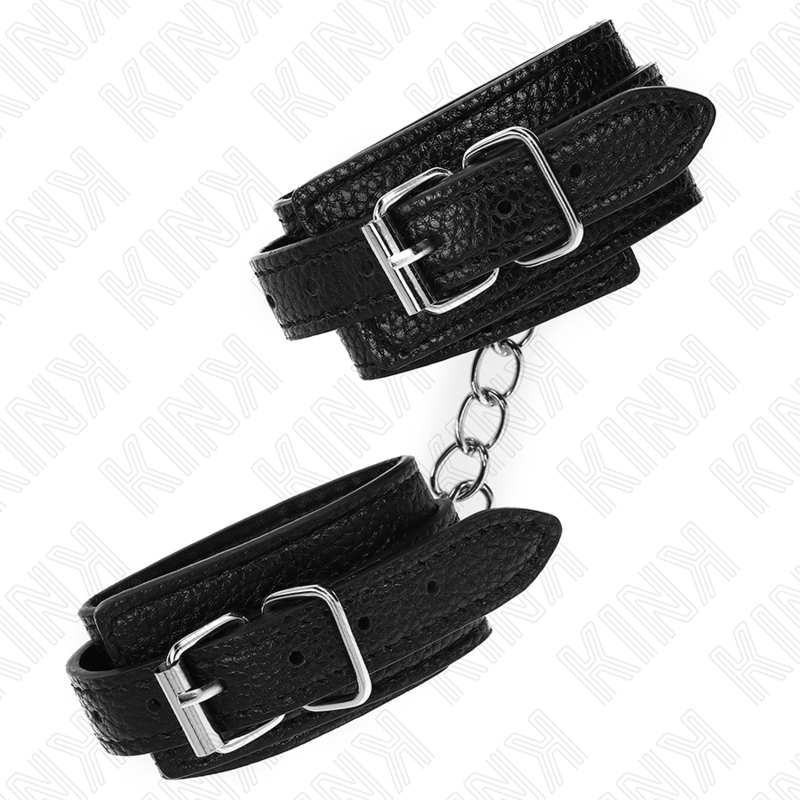KINK - HANDGELENKFESSELN MIT SCHLANGENMUSTER, SCHWARZ, VERSTELLBAR 20-28 CM X 5,4 CM - Sexotim