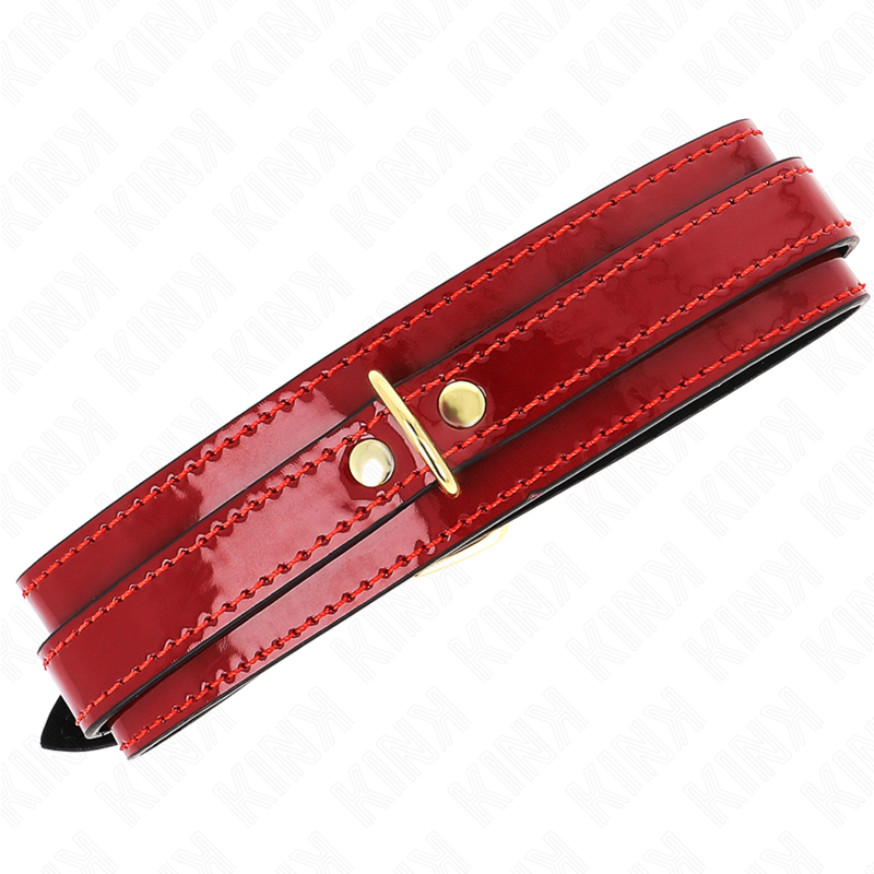 KINK - WEINROTE VERSTELLBARE HALSKETTE MIT GOLDENEN DETAILS 29-42,5 CM X 4 CM - Sexotim