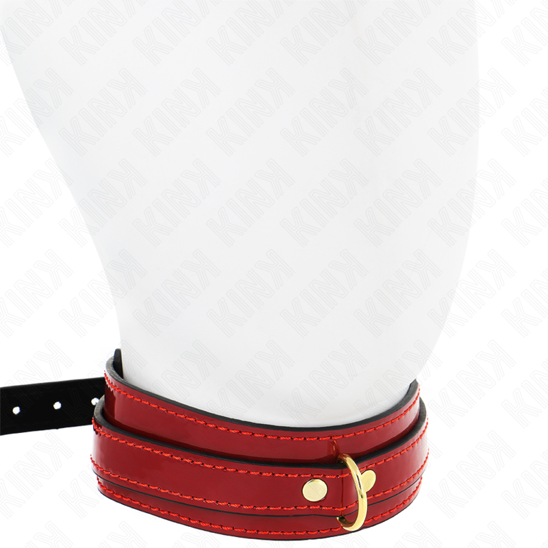 KINK - WEINROTE VERSTELLBARE HALSKETTE MIT GOLDENEN DETAILS 29-42,5 CM X 4 CM - Sexotim