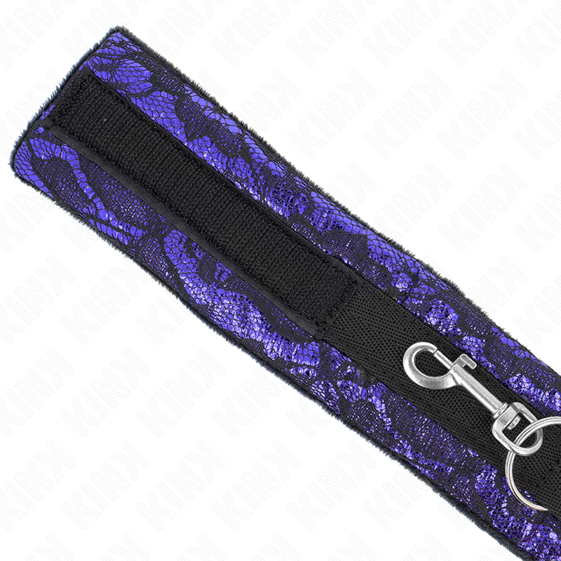 KINK - KURZE HALSKETTE AUS SAMTSPITZE MIT GÜRTEL 105 CM MIT NYLONBESATZ 44 X 5,5 CM - Sexotim