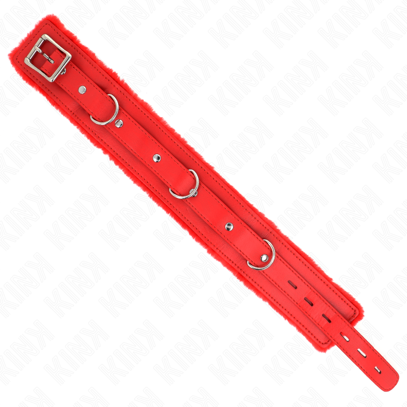KINK - HALSBAND MIT LEINE 65 CM MIT EINSCHRÄNKUNGEN ROT 36-42 CM X 5,5 CM - Sexotim