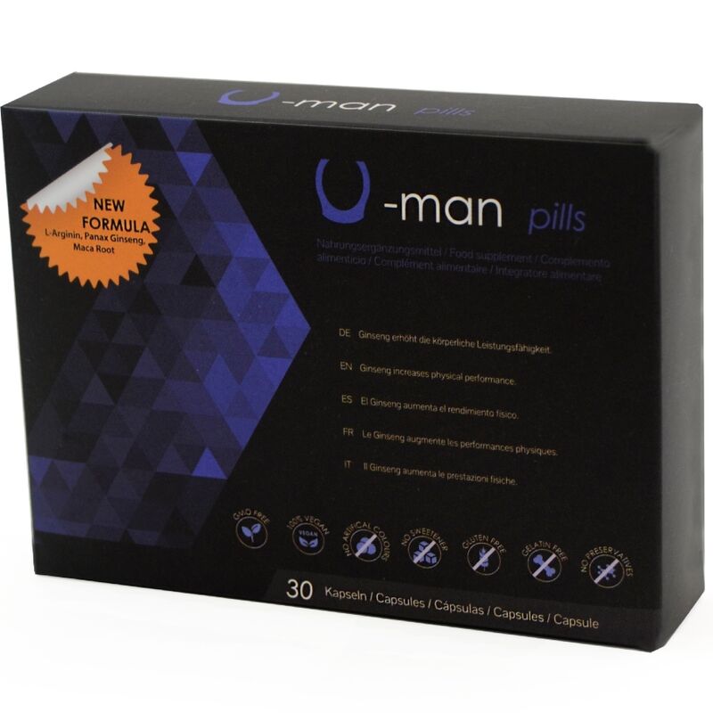 500 COSMETICS - U-MAN VERBESSERT PENISGRÖSSE UND SEXUELLE KRAFT - 30 KAPSELN - Sexotim
