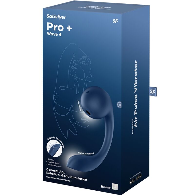SATISFYER - PRO+ WAVE 4 G-SPOT & AIR PULSE STIMULATOR KOSTENLOSE APP DUNKELBLAU - Sexotim
