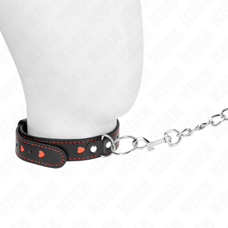 KINK - HALSKETTE MIT BAND 65 CM HERZDETAILS 52,5 X 2,5 CM - Sexotim