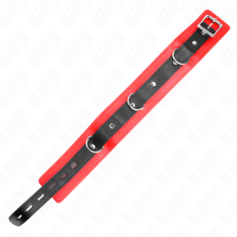KINK - HALSBAND MIT GÜRTEL 65 CM MIT RIEMEN ROT 54 X 4,5 CM - Sexotim