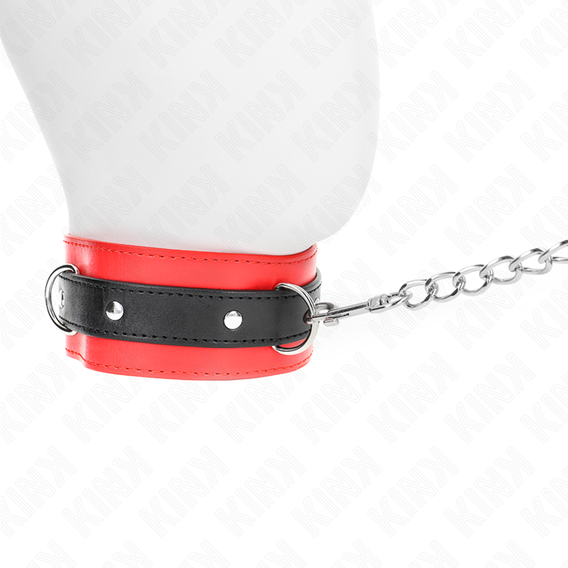 KINK - HALSBAND MIT GÜRTEL 65 CM MIT RIEMEN ROT 54 X 4,5 CM - Sexotim