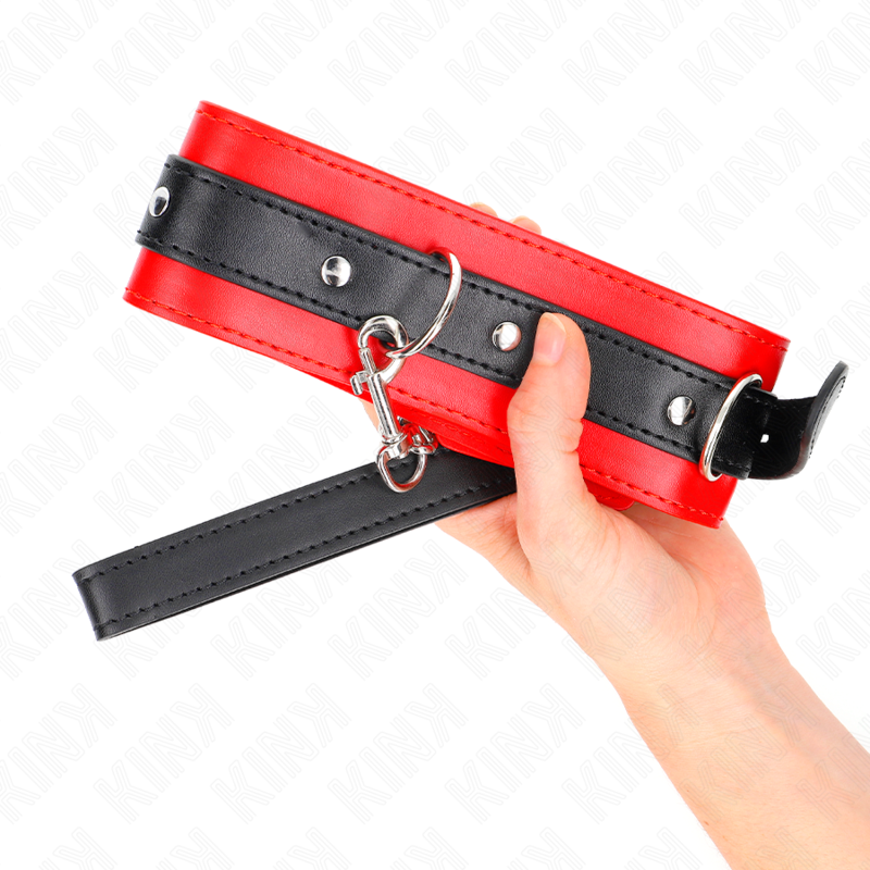 KINK - HALSBAND MIT GÜRTEL 65 CM MIT RIEMEN ROT 54 X 4,5 CM - Sexotim