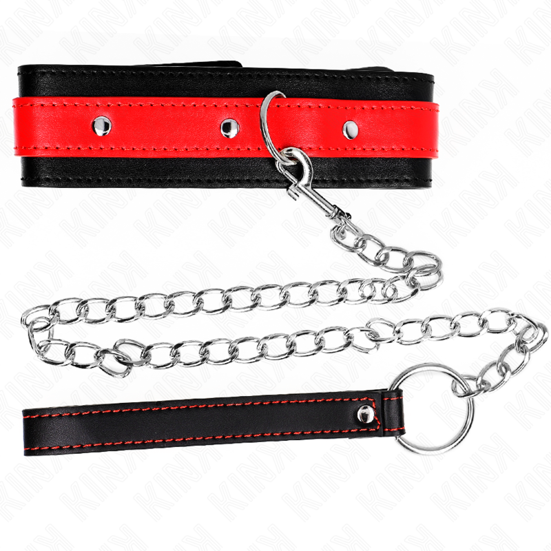 KINK - HALSKETTE MIT ROTEM BAND 65 CM VERSTELLBAR 36-43 CM X 5 CM - Sexotim