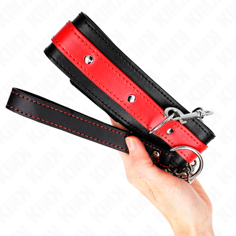 KINK - HALSKETTE MIT ROTEM BAND 65 CM VERSTELLBAR 36-43 CM X 5 CM - Sexotim
