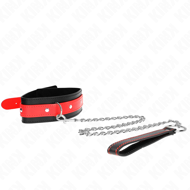 KINK - HALSKETTE MIT ROTEM BAND 65 CM VERSTELLBAR 36-43 CM X 5 CM - Sexotim