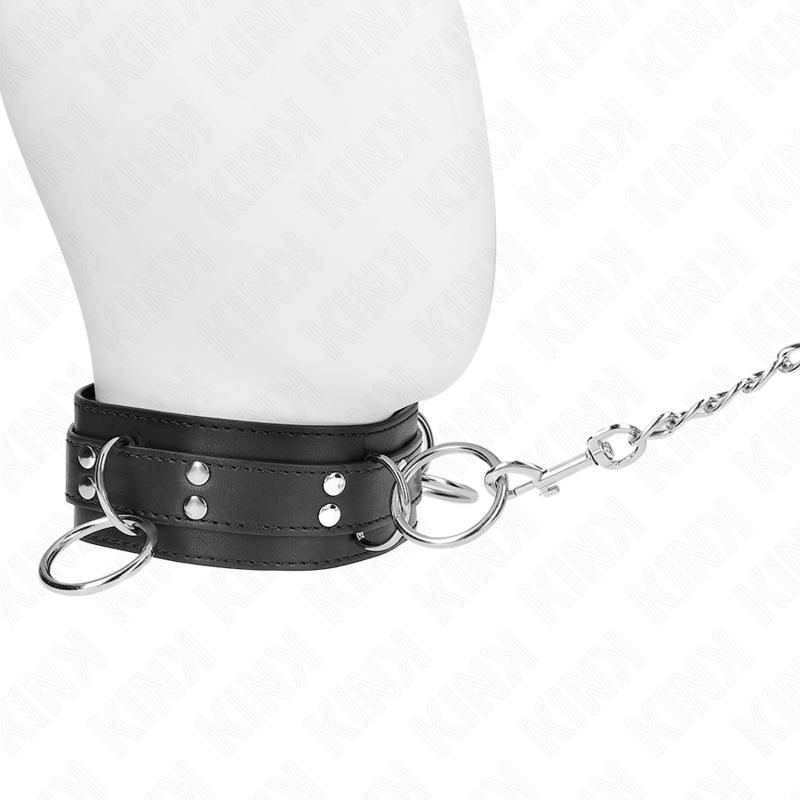 KINK - 3-RING-SKLAVEREI-HALSKETTE MIT BAND 80 CM 53 X 5 CM - Sexotim