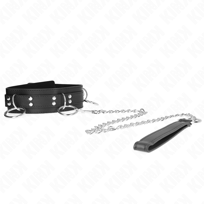 KINK - 3-RING-SKLAVEREI-HALSKETTE MIT BAND 80 CM 53 X 5 CM - Sexotim