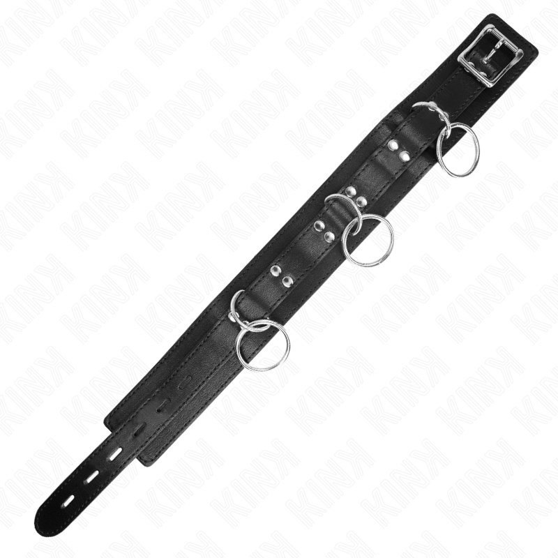 KINK - 3-RING-SKLAVEREI-HALSKETTE MIT BAND 80 CM 53 X 5 CM - Sexotim