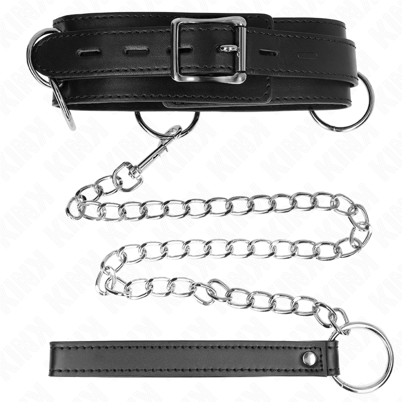 KINK - 3-RING-SKLAVEREI-HALSKETTE MIT BAND 80 CM 53 X 5 CM - Sexotim