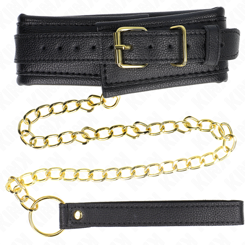 KINK - HALSKETTE MIT SCHWAMMKUNSTLEDERBAND MODELL-1 VERSTELLBAR 37-54 CM X 3 CM - Sexotim