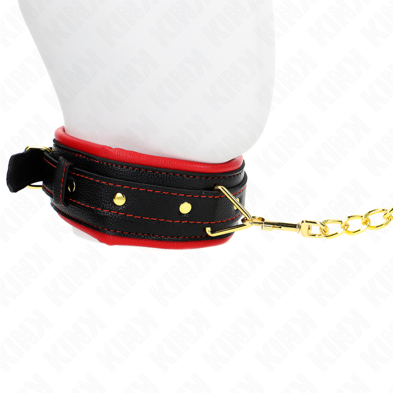 KINK - HALSKETTE MIT SCHWAMMKUNSTLEDERBAND MODELL-2 VERSTELLBAR 37-54 CM X 3 CM - Sexotim
