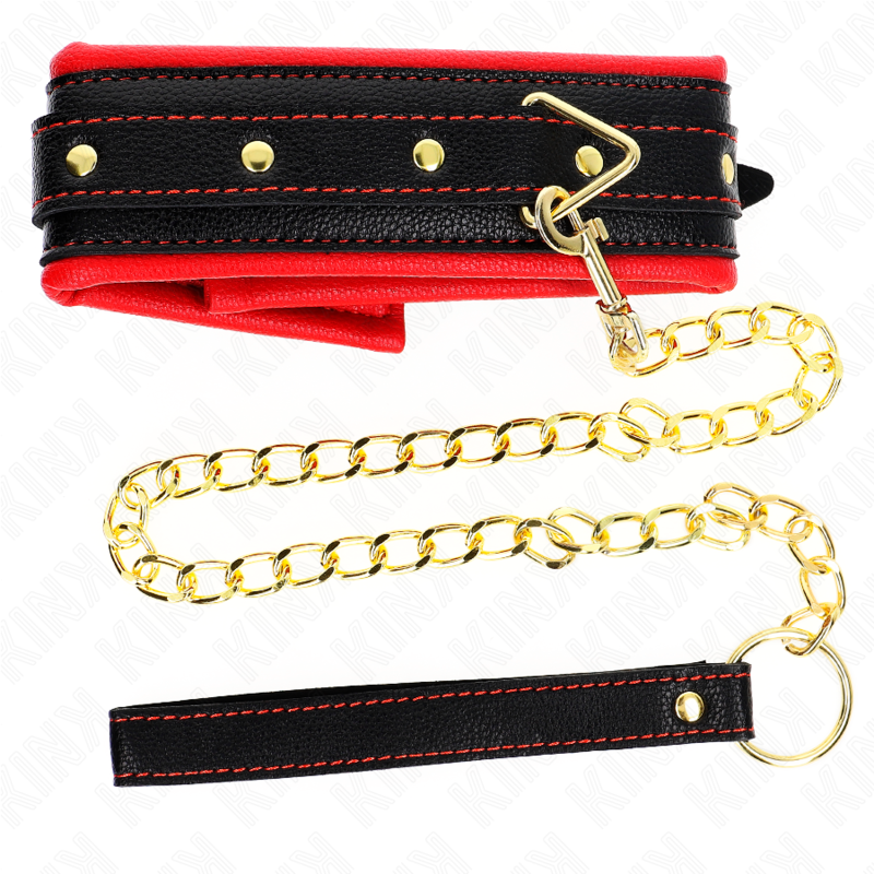 KINK - HALSKETTE MIT SCHWAMMKUNSTLEDERBAND MODELL-2 VERSTELLBAR 37-54 CM X 3 CM - Sexotim