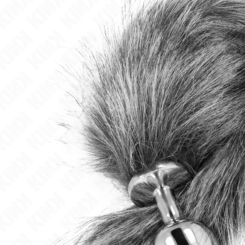 KINK - ANAL PLUG GRÖSSE M 8 X 3,5 CM MIT KUNSTSTOFFSCHWANZ 40 CM GRAU - Sexotim