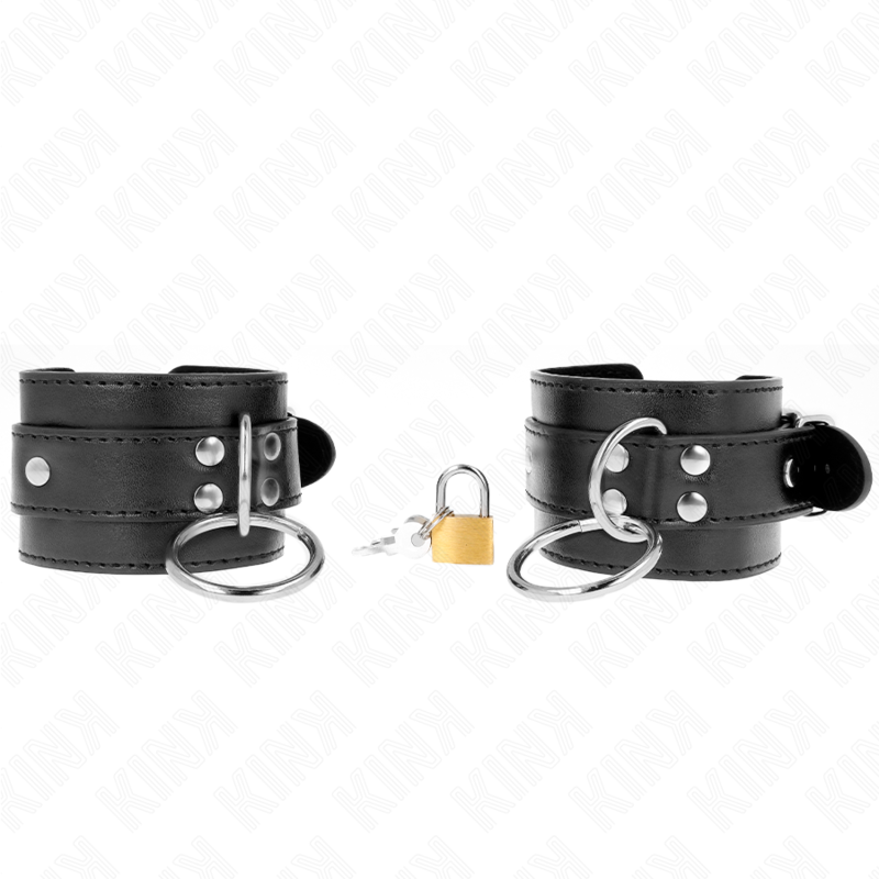 KINK - O-RING VERRIEGELTE HANDGELENKFESSELN SCHWARZ VERSTELLBAR 20-28 CM X 5,5 CM - Sexotim
