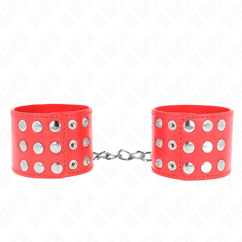 KINK - HANDGELENKFESSELN MIT DRUCKVERSCHLUSS ROT VERSTELLBAR 19-24 CM X 5,5 CM - Sexotim