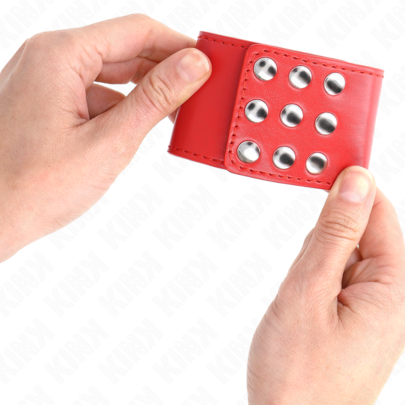 KINK - HANDGELENKFESSELN MIT DRUCKVERSCHLUSS ROT VERSTELLBAR 19-24 CM X 5,5 CM - Sexotim