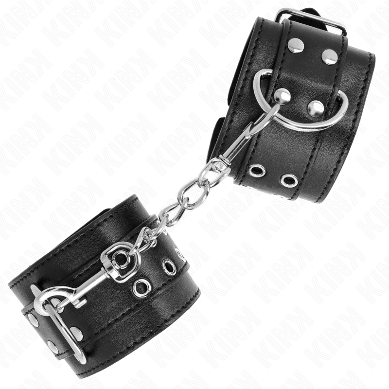 KINK - HANDGELENKFESSEL MIT DOPPELTER SCHNALLE SCHWARZ VERSTELLBAR 19-26 CM - Sexotim