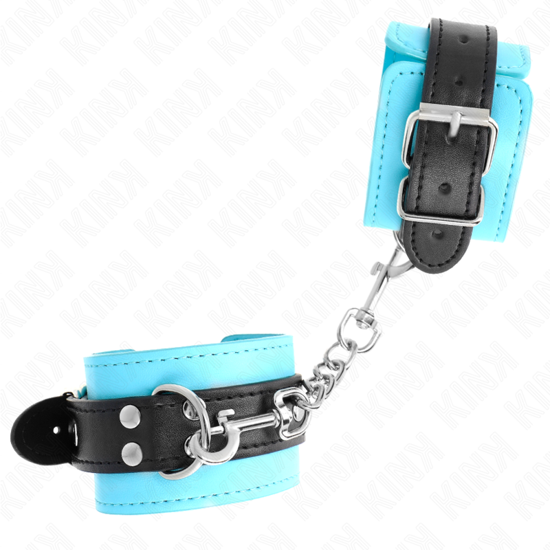 KINK - HAKEN-HANDFESSELN BLAU PELZGEFÜTTERT VERSTELLBAR 20-28 CM X 5,5 CM - Sexotim