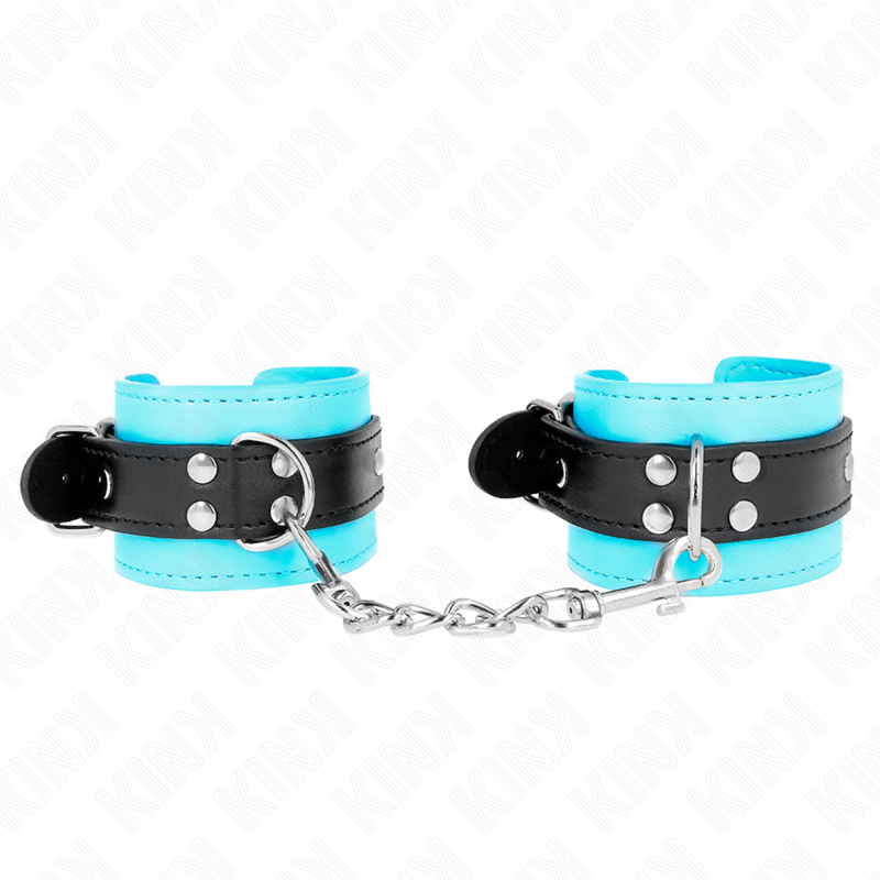 KINK - HAKEN-HANDFESSELN BLAU PELZGEFÜTTERT VERSTELLBAR 20-28 CM X 5,5 CM - Sexotim